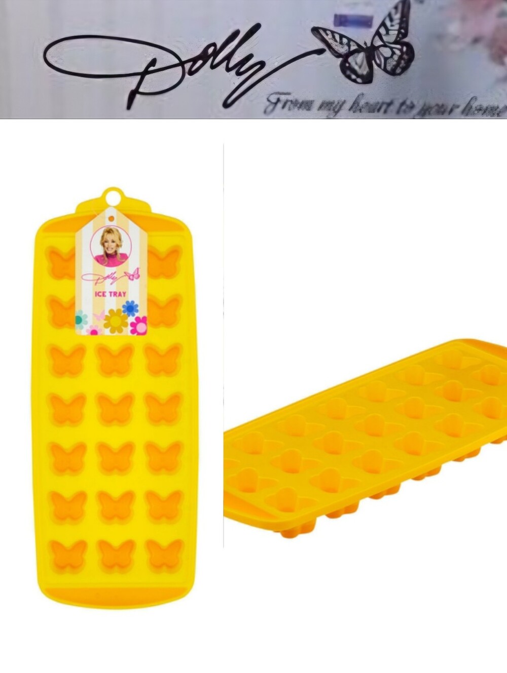 Dolly Parton Silicone Butterfly Ice Tray -Yellow